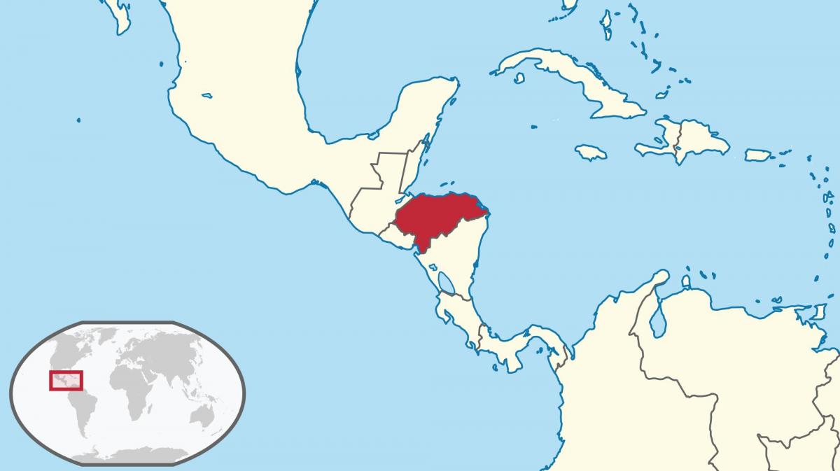 Le Honduras emplacement sur la carte du monde