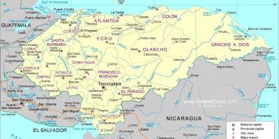 Carte de la carte politique du Honduras