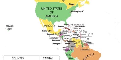 Carte du Honduras en amérique du sud