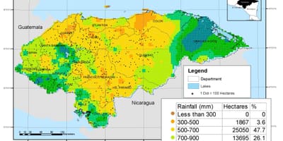 Carte du Honduras climat