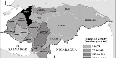 Carte du Honduras de la population