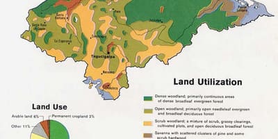 Carte du Honduras montagnes