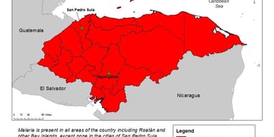 Carte du Honduras paludisme
