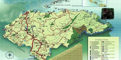 Carte de géographie Honduras