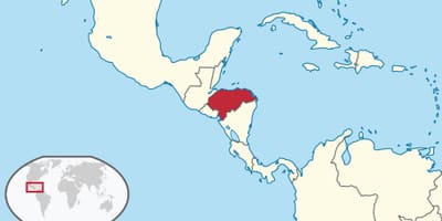 Carte du Honduras continent