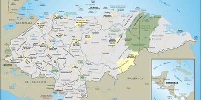 Carte du Honduras route