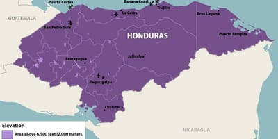 Carte du Honduras zika